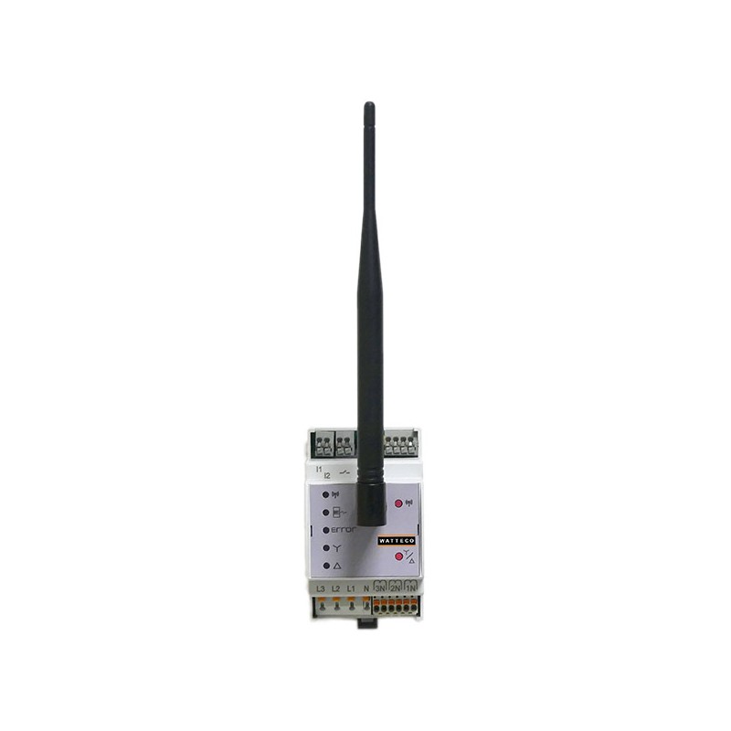 Capteur LoRaWAN TRIPHAS’O pour rail DIN, Etanche IP20 pour boucles de Rogowski, livré sans boucles